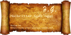 Halbritter Gyöngyi névjegykártya