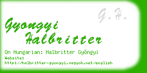 gyongyi halbritter business card