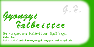 gyongyi halbritter business card